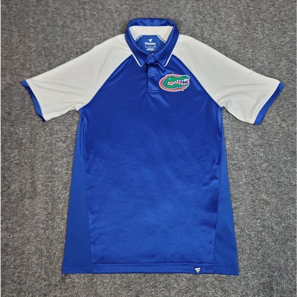 Florida Gators Polo Shirt Men’s Size S Blue White Fanatics NCAA Short Sleeve